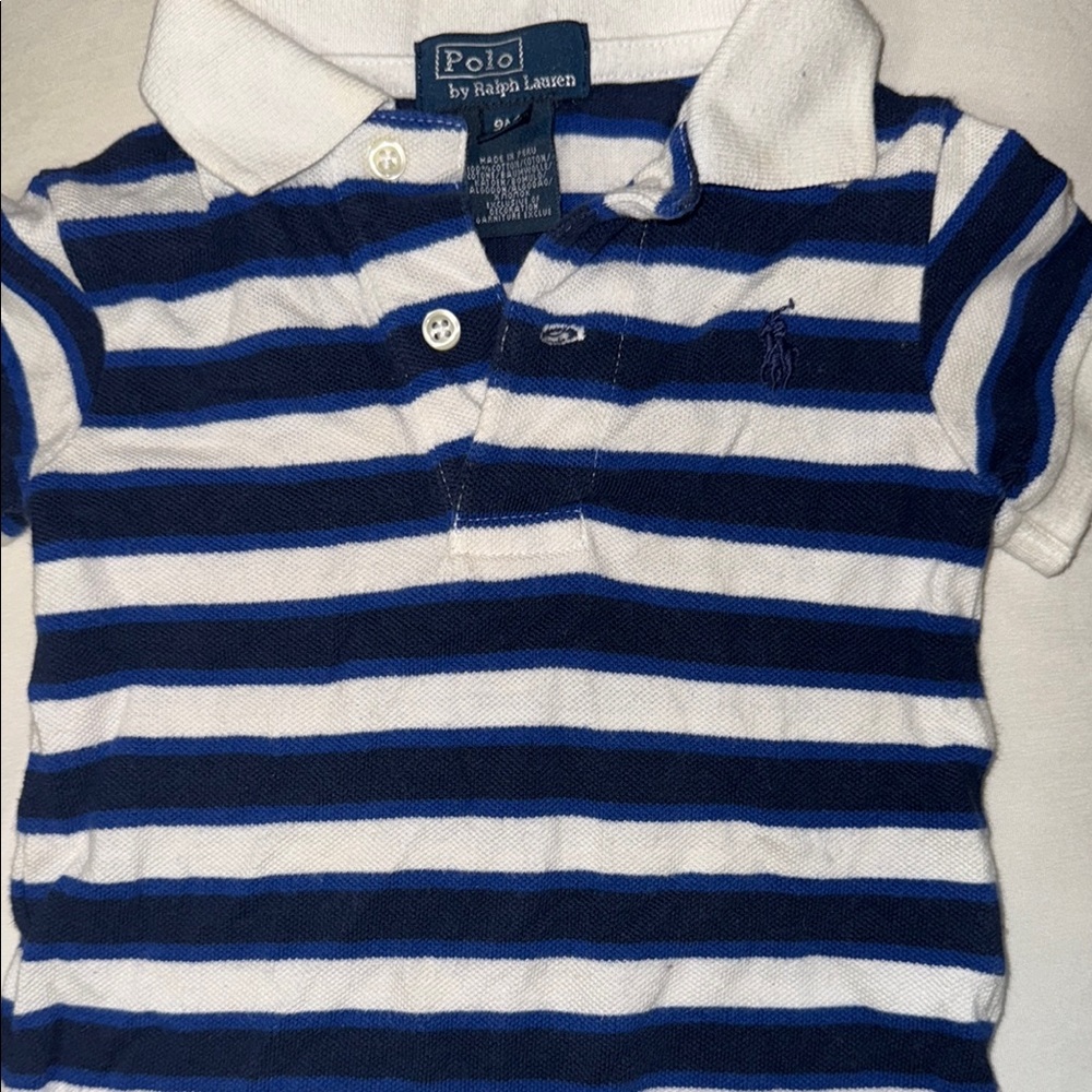 Polo by Ralph Lauren Blue and White Striped Polo Shirt